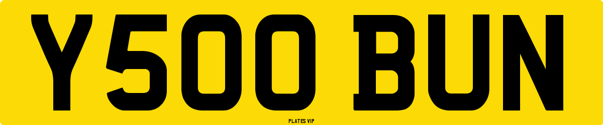 Y500 BUN Number Plate