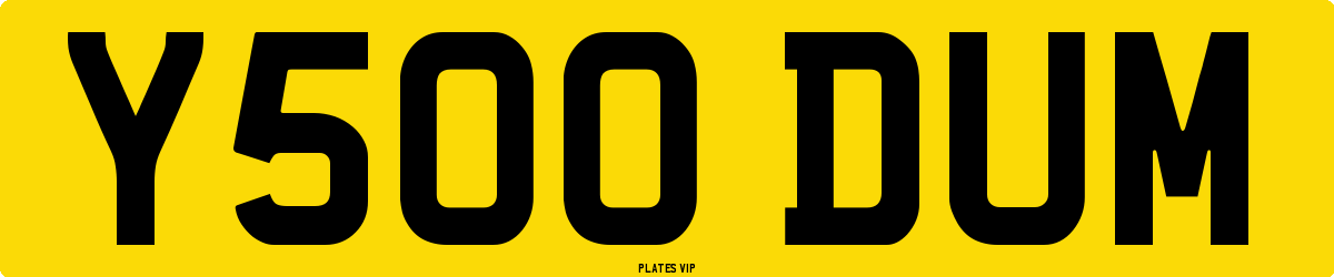 Y500 DUM Number Plate