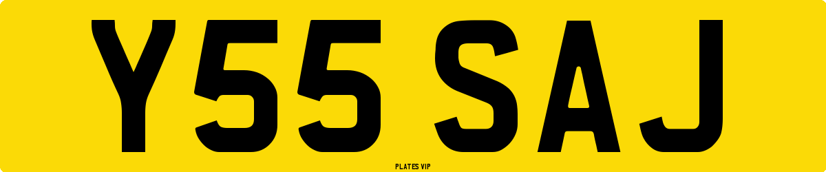 Y55 SAJ Number Plate