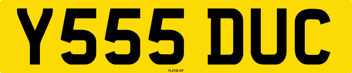 Y555 DUC Number Plate