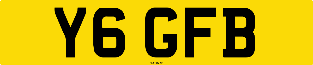Y6 GFB Number Plate