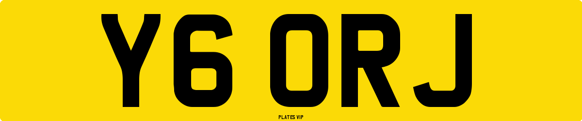 Y6 ORJ Number Plate