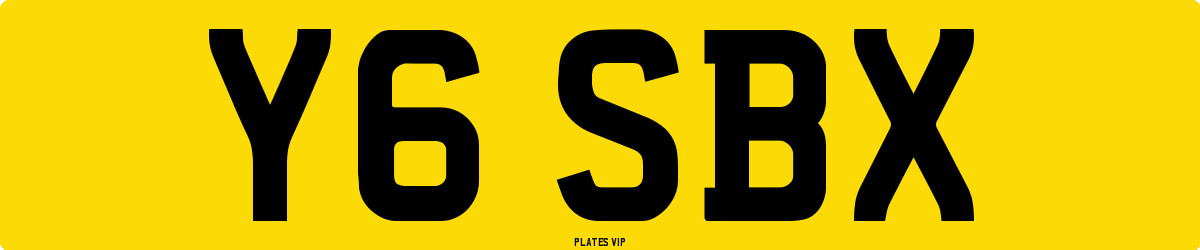 Y6 SBX Number Plate