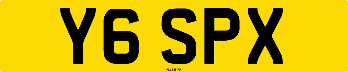 Y6 SPX Number Plate