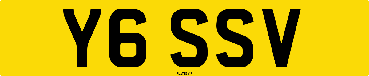 Y6 SSV Number Plate
