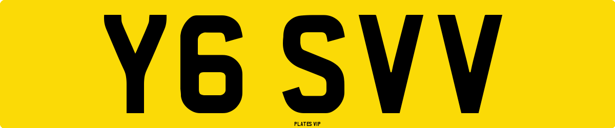 Y6 SVV Number Plate
