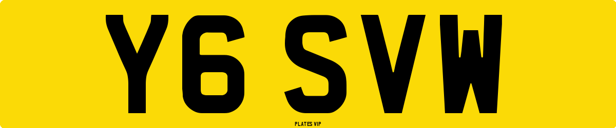 Y6 SVW Number Plate