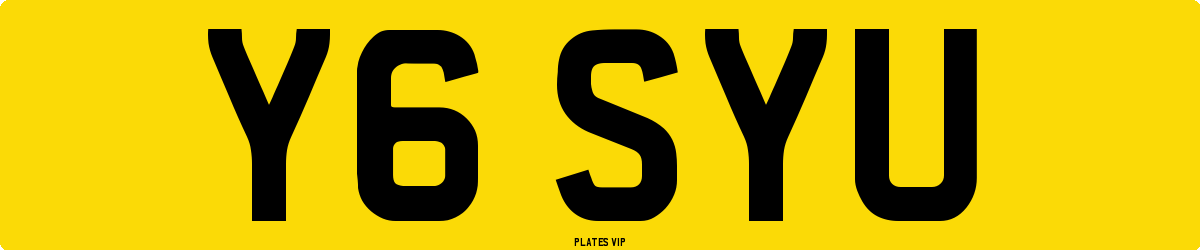 Y6 SYU Number Plate
