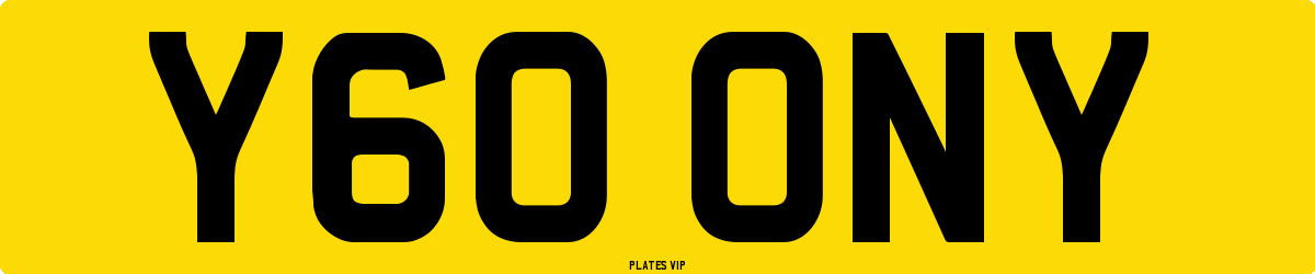 Y60 ONY Number Plate