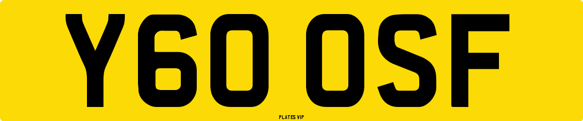 Y60 OSF Number Plate
