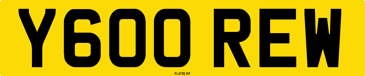 Y600 REW Number Plate