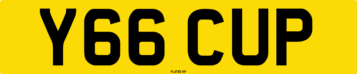 Y66 CUP Number Plate