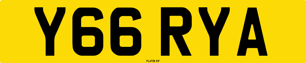 Y66 RYA Number Plate