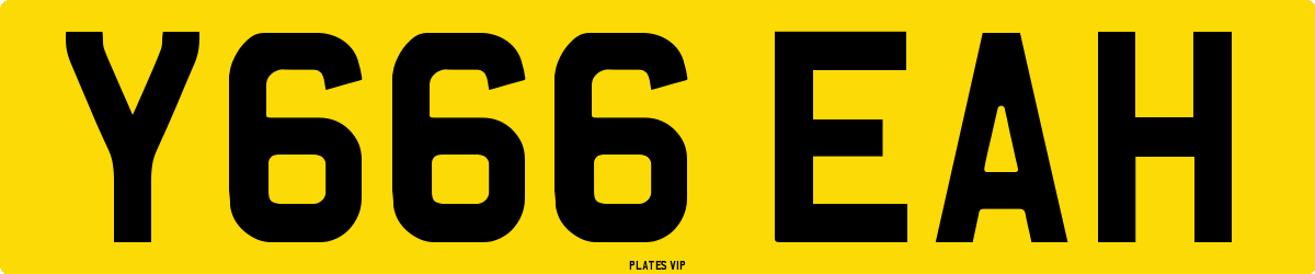 Y666 EAH Number Plate