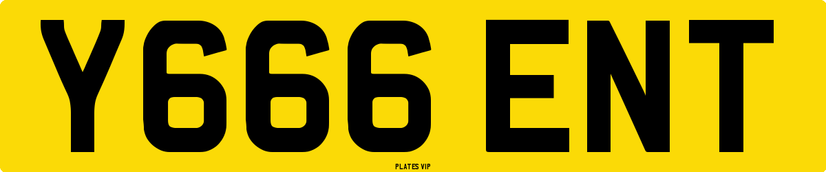 Y666 ENT Number Plate