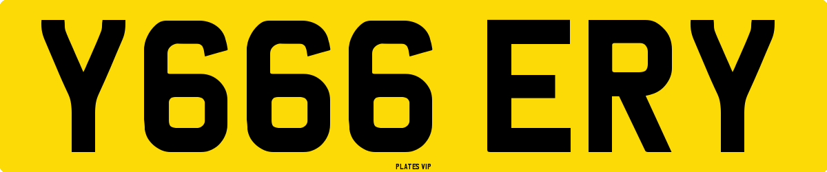 Y666 ERY Number Plate