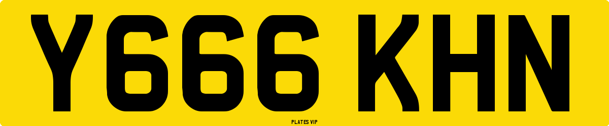 Y666 KHN Number Plate