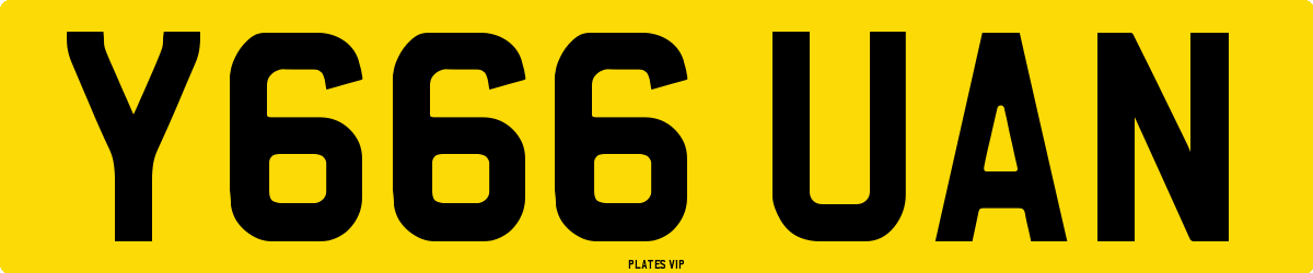 Y666 UAN Number Plate