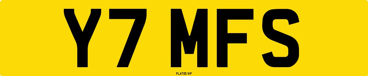 Y7 MFS Number Plate
