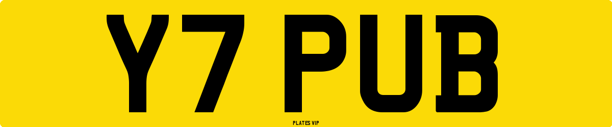 Y7 PUB Number Plate