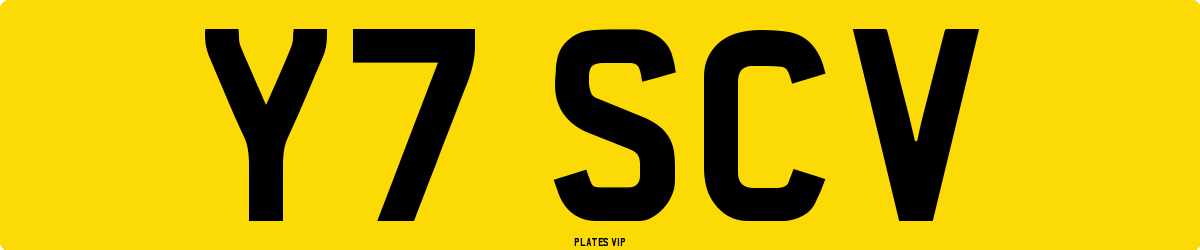 Y7 SCV Number Plate