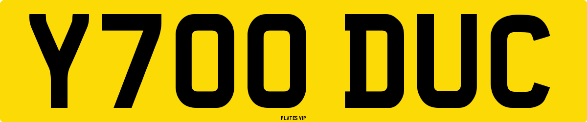 Y700 DUC Number Plate