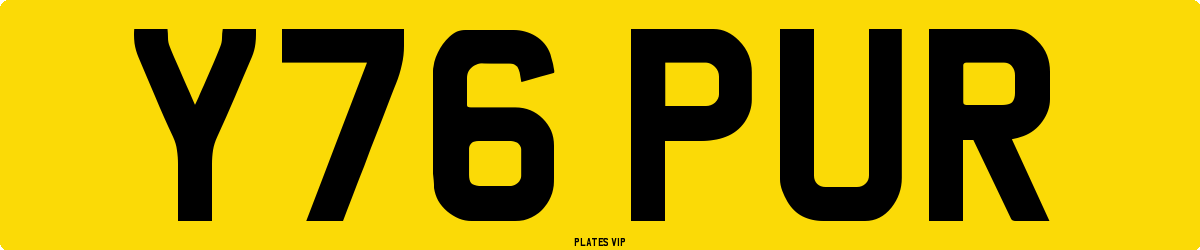 Y76 PUR Number Plate