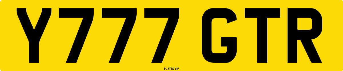 Y777 GTR Number Plate