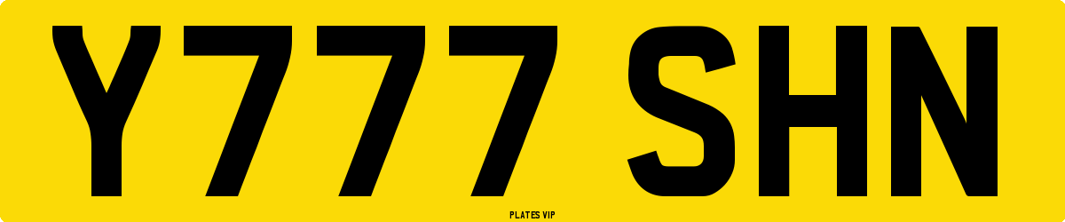Y777 SHN Number Plate