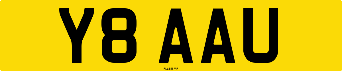 Y8 AAU Number Plate
