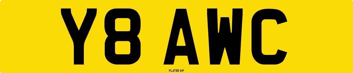 Y8 AWC Number Plate