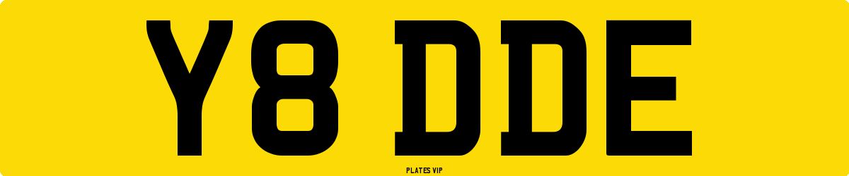 Y8 DDE Number Plate