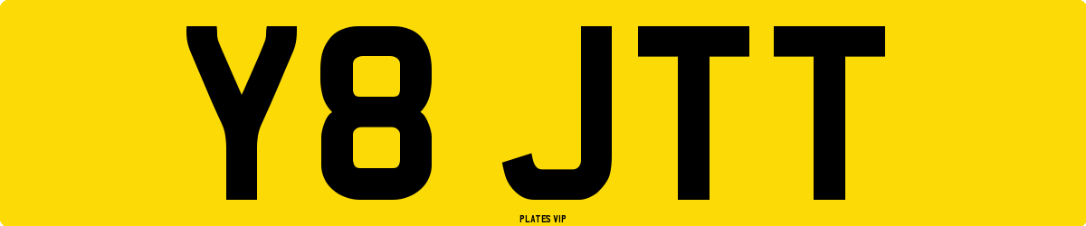 Y8 JTT Number Plate