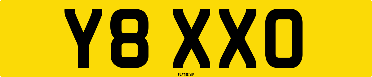 Y8 XXO Number Plate