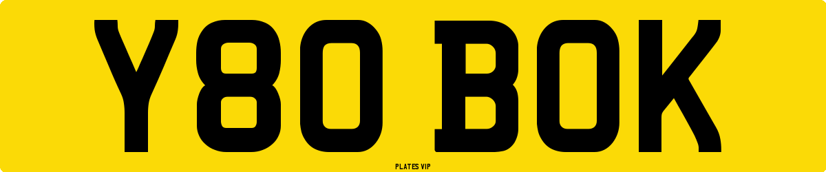 Y80 BOK Number Plate