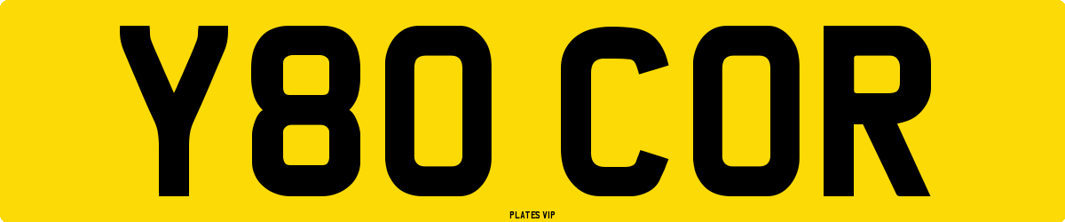Y80 COR Number Plate