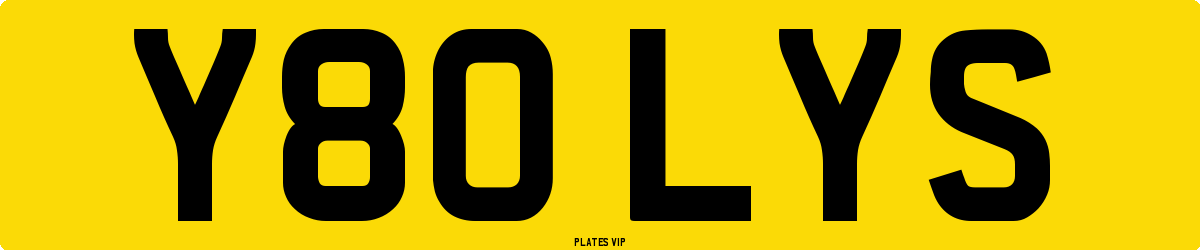 Y80 LYS Number Plate