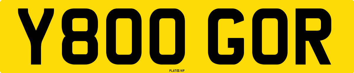 Y800 GOR Number Plate