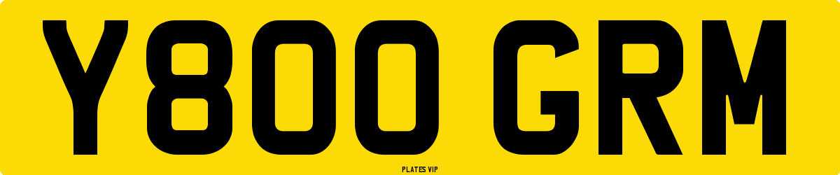 Y800 GRM Number Plate