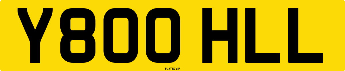 Y800 HLL Number Plate