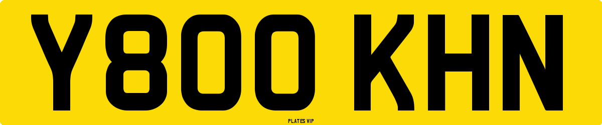 Y800 KHN Number Plate