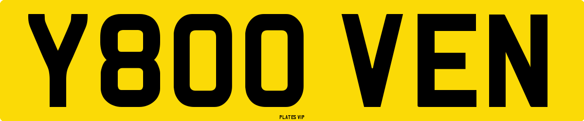 Y800 VEN Number Plate