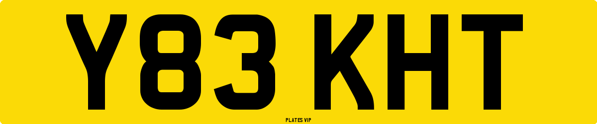 Y83 KHT Number Plate