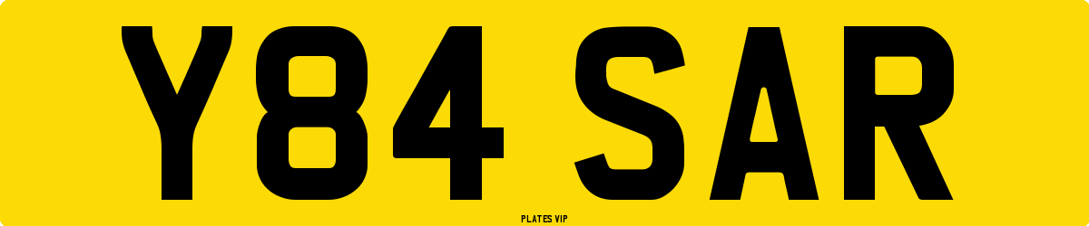 Y84 SAR Number Plate