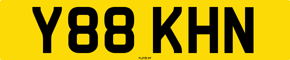 Y88 KHN Number Plate