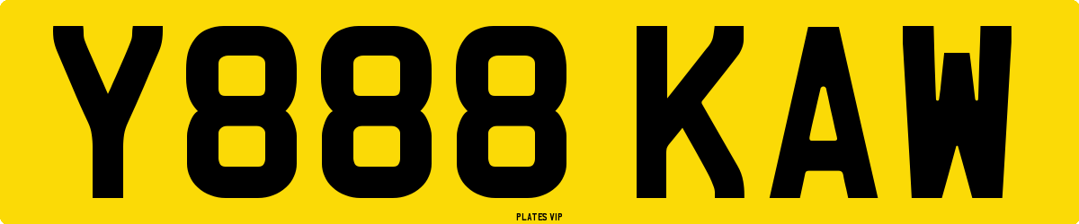 Y888 KAW Number Plate