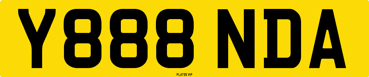 Y888 NDA Number Plate