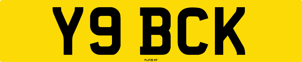 Y9 BCK Number Plate