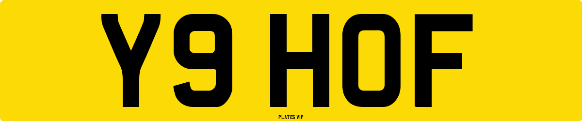 Y9 HOF Number Plate