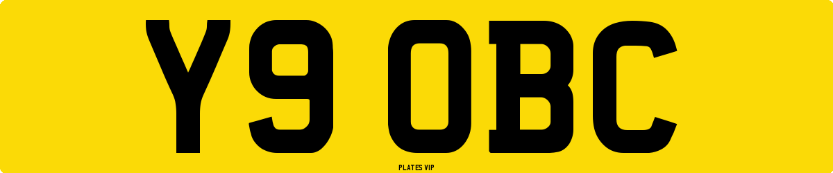 Y9 OBC Number Plate
